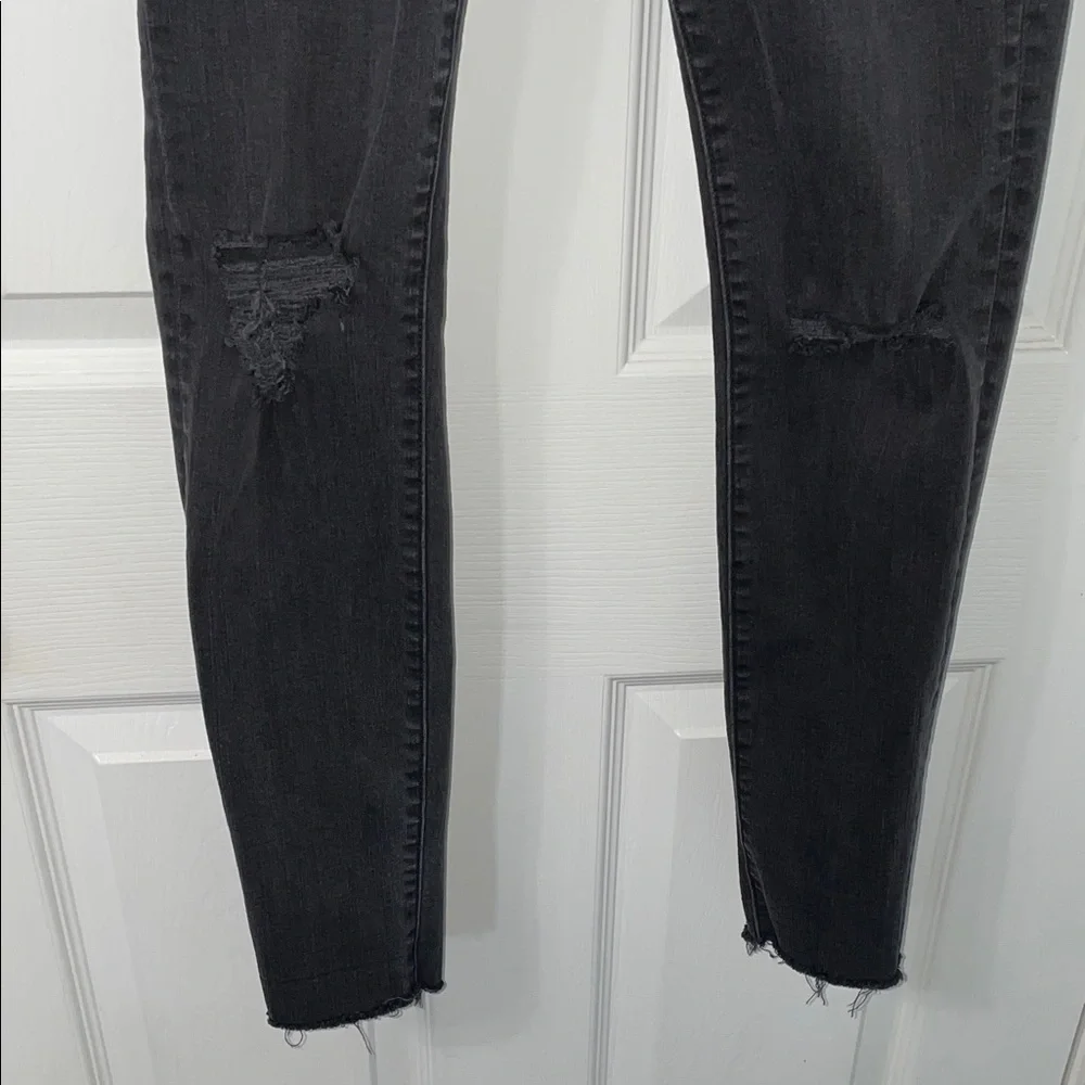 Madewell Black High Rise Distressed Skinny Jeans - Picture 4 of 5